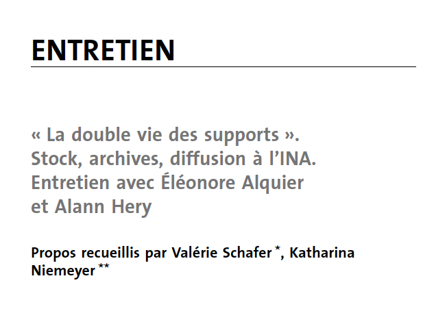 TempsDesMedias's tweet photo. Deux entretiens prolongent le dossier. Responsables des enjeux technologiques à l’INA, @AlannHery et Éléonore Alquier évoquent les problématiques de stockage à plusieurs niveaux : infrastructures, supports (analogiques ou numériques), contenus (préservation, mise à disposition). https://t.co/dGOXb6it2l
