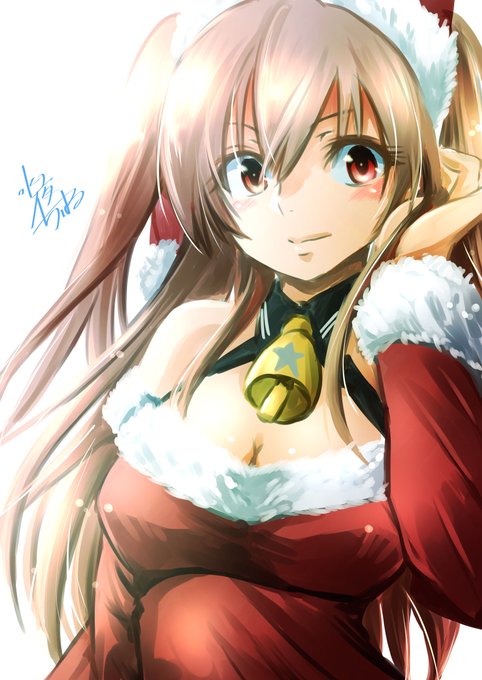 #艦これ版深夜の真剣お絵描き60分一本勝負
#艦これ版真剣お絵描き60分一本勝負_20221221
#ジョンストン

ひっさびさにワンドロ。サンタコスのジョンストンさん～ 