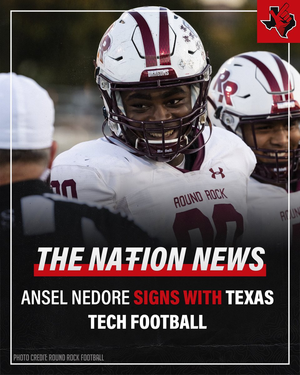✍️Texas Tech Football has signed ⭐️⭐️⭐️⭐️ defensive lineman Ansel Nedore🔴⚫️