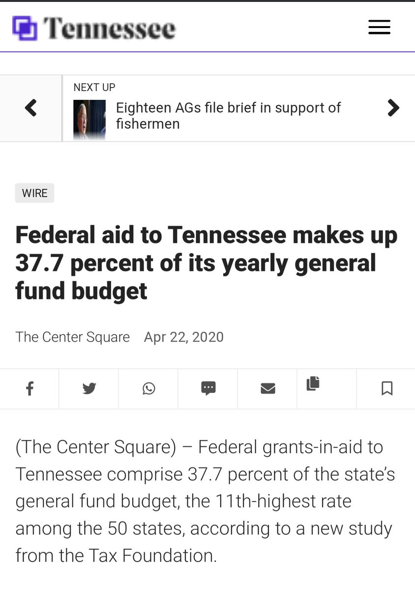 mfstern's tweet photo. @AGTennessee But Tennesseans have no problem accepting socialist government funds. https://t.co/SOyoLPbMgr
