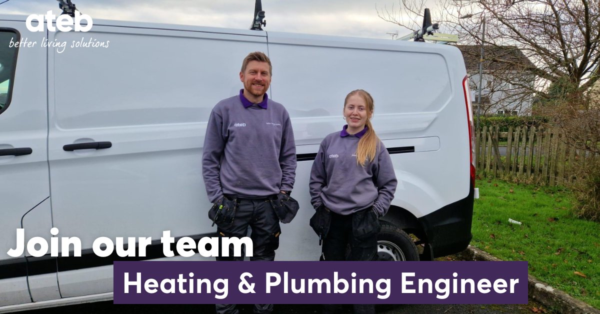 We’re on the lookout for a qualified Heating &amp; Plumbing Engineer! Do you want to be part of a decarbonisation programme delivering an alternative to gas/oil within our homes? If yes, find out more and apply here 👇 ow.ly/LLZs50M0JFj

#WeAreAteb
#ThisIsHousing
#Recruitment