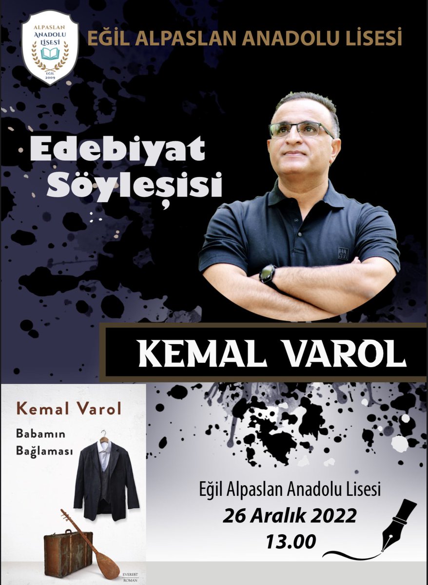 EgilAlpaslanAL's tweet photo. 📙✏️
Diyarbakırlı yazar Kemal VAROL’u okulumuzda ağırlıyoruz. Tüm edebiyatseverleri ve öğrencilerimizi, söyleşimize bekliyoruz. 

 @enver_celikten @Diyarbakirmem @meb_ogm https://t.co/vBwBZ9DIcz