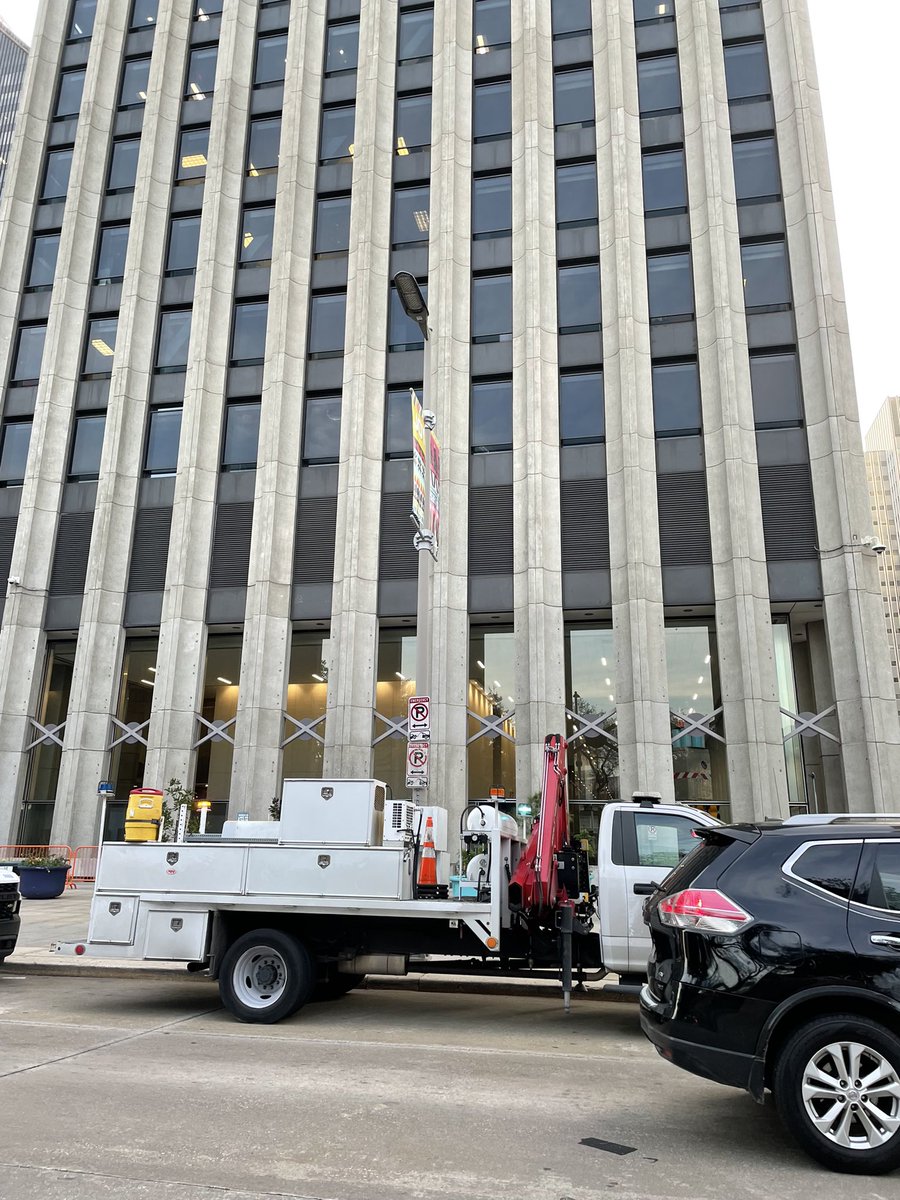 HoustonTX's tweet photo. Street closure alert! 
We are conducting a full-scale active-shooter threat exercise at 611 Walker Street from 9am– 3pm. Today to practice first responder preparedness, communications &amp; city employee safety.
Be prepared for a large emergency response and several road closures. https://t.co/s2hxuBxEpa