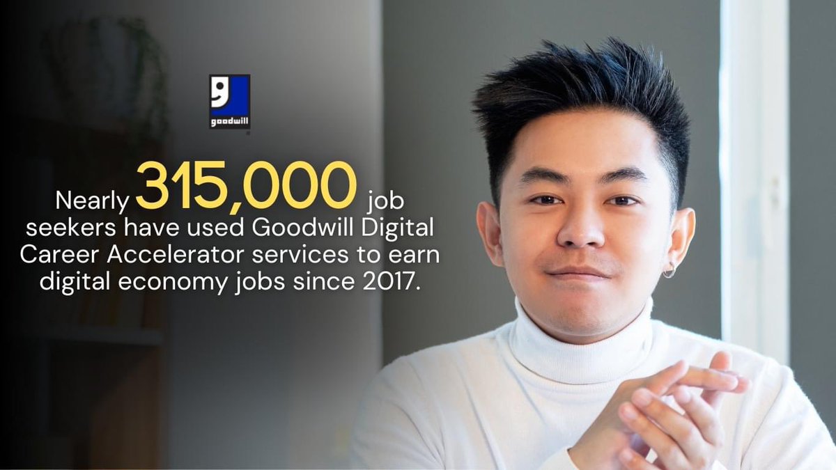 GoodwillSummit's tweet photo. Did you Kow??

Nearly 315,000 job seekers have used Goodwill Digital Career Accelerator services to earn digital economy jobs since 2017. 

#YouDonate #WeTrain #LivesChange #Goodwillkv https://t.co/FVACI5WcOR
