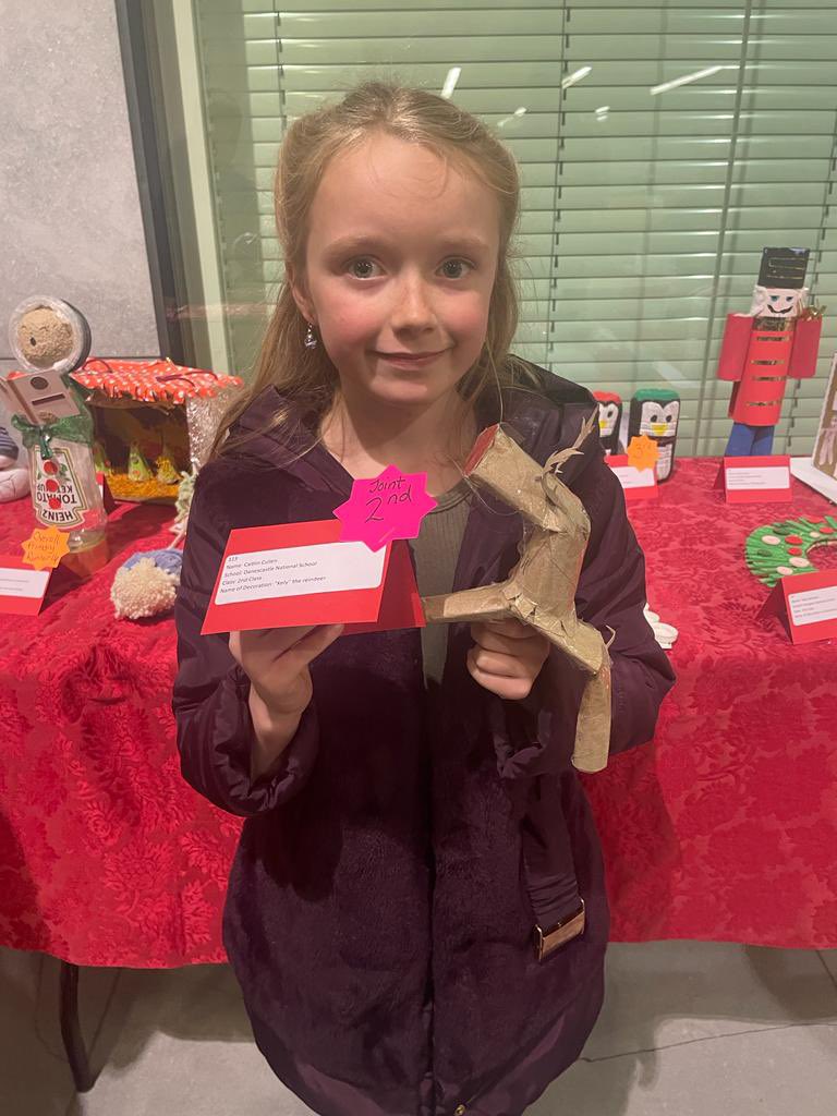 danescastle's tweet photo. A big well done to Gregory who came in first place and Caitlin who came in joint second at the annual Wexford county council recyclable Christmas decoration competition. So creative! #wexcoco @wexfordcoco @GreenSchoolsIre #greenschools https://t.co/r9LCqxPv8F