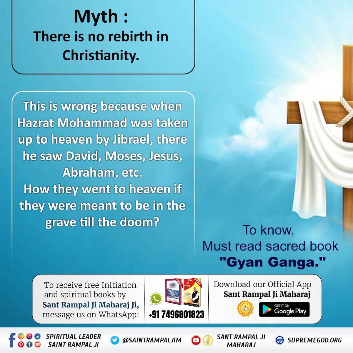 HawasinghKhat10's tweet photo. #2DaysToCirkus
Myth: There is no rebirth in Christianity.
This is wrong because when Hazrat Mohammad was taken up to heaven by Jibrael, there he saw David, Moses, Jesus, Abraham, etc.
How they went to heaven if they were meant to be in the grave till the doom?
#BibleFacts https://t.co/qngNRjTeuF