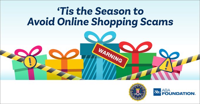 The <a href="/ABABankers/">American Bankers Association</a> and <a href="/FBI/">FBI</a> have joined together to release a new infographic offering consumers important tips to avoid online shopping scams this holiday season.
 
Learn more: aba.social/3FUzIJJ