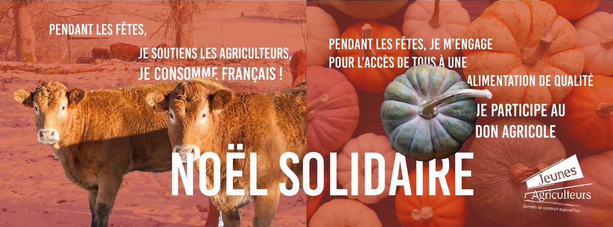 JeunesAgri's tweet photo. [Noël solidaire] 
A l'occasion des fêtes de fin d'année, moment de valorisation de nos productions agricoles, nous rappelons l'importance de manger 🇫🇷, mais également d'œuvrer pour l'accès de tous à une alimentation de qualité 
Participez au don sur https://t.co/kpf5UJvFBK https://t.co/76533kkJpt