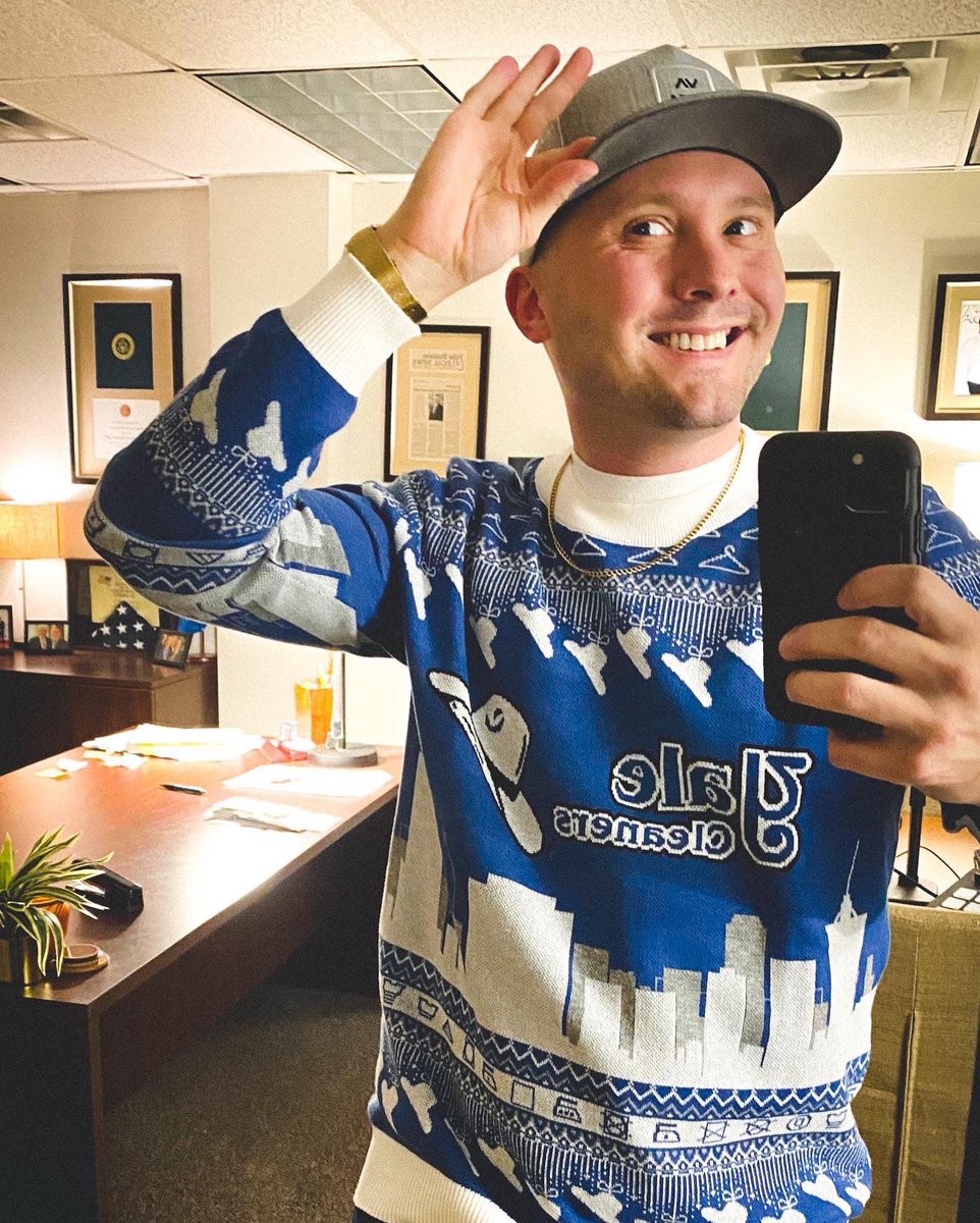 We had so much fun at yesterday’s Tulsa Christian Businessmen-TCB mentor meeting with CEO John Rothrock from <a href="/yalecleaners/">Yale Cleaners</a> ! His story is truly inspirational!  He even brought this awesome holiday sweater! Giving a new definition to fresh and clean!🎄🎅