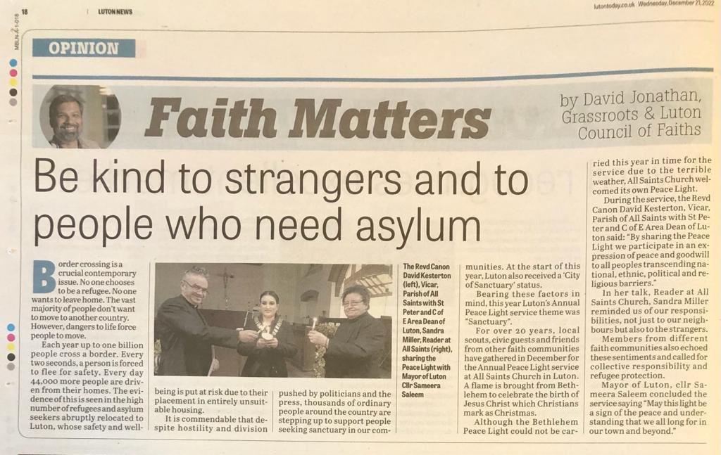A great write up about our recent peace light service at All Saints Luton