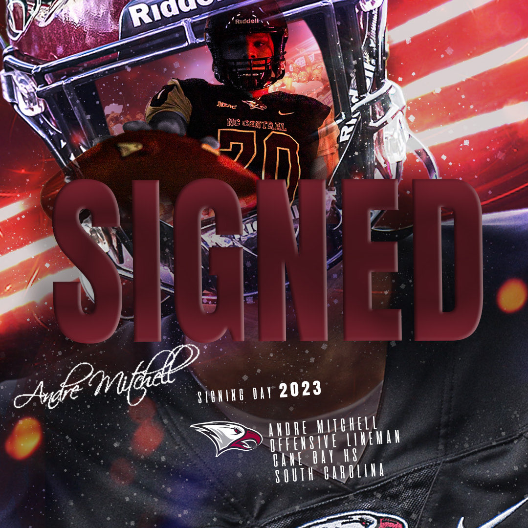 WELCOME TO THE NEST ❗️                           

It's official for, Andre Mitchell‼️

EAGLE PRIDE 🦅 🏆 🦅 

#BeGreat #MEAC #EaglePride #celebrationbowl2022  #Eagleera