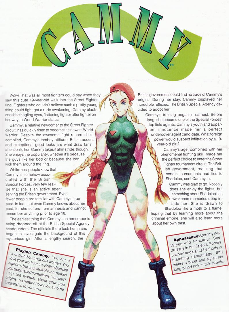 Cammy White - Street Fighters - Second take - Character profile 