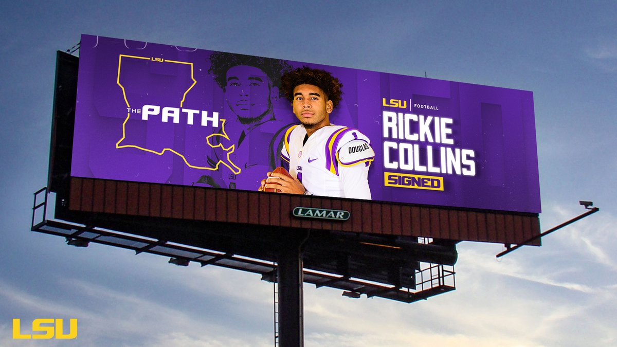 LSUfootball's tweet photo. Rickie's billboards are up in Baton Rouge 

Bluebonnet/Perkins 
I-10 Near College Drive https://t.co/KXcp7GQ3eE