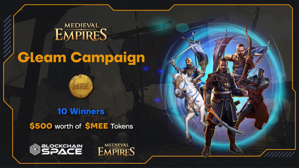 BlockchainSpace | $GUILD (@blockchainspc) on Twitter photo All rise Medieval Heroes!
Join the #Blockchainspace X <a href="/MedievalEmpires/">Medieval Empires</a> #gleam contest for a chance to win $500 worth of $MEE Tokens!
Join here 👉 gleam.io/sDxcu/blockcha…
🗓 Until Jan 4, 2023 All rise Medieval Heroes!
Join the #Blockchainspace X <a href="/MedievalEmpires/">Medieval Empires</a> #gleam contest for a chance to win $500 worth of $MEE Tokens!
Join here 👉 gleam.io/sDxcu/blockcha…
🗓 Until Jan 4, 2023