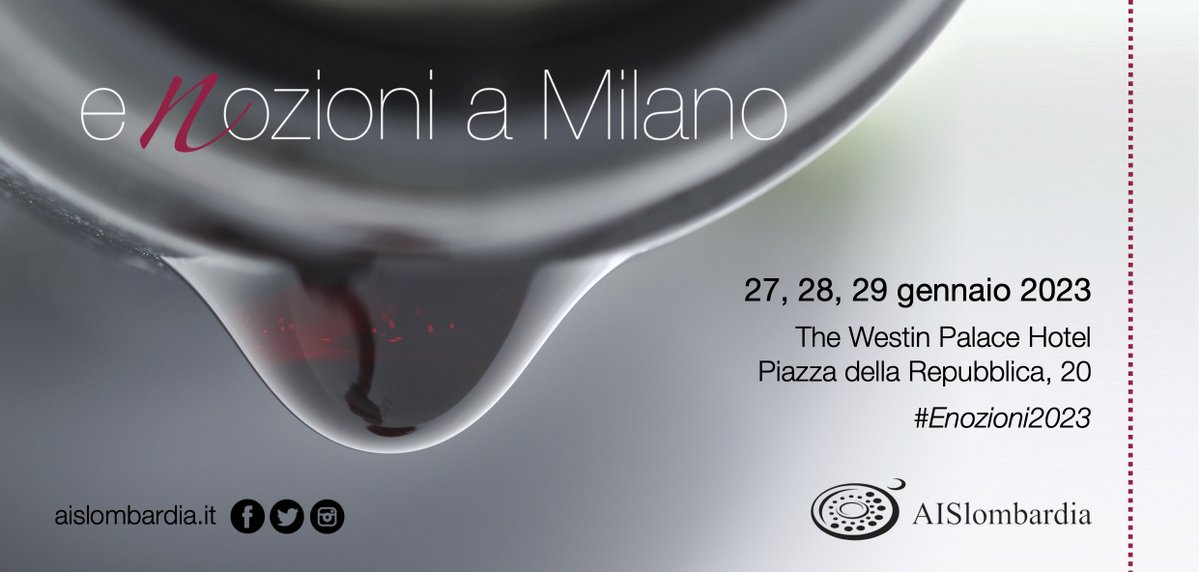 Il 27, 28 e 29 gennaio è di nuovo tempo di #Enozioni2023. 10 Masterclass, 2 banchi di assaggio, una cena di gala con l'assegnazione del Premio Enozioni e una serata con la grande musica #jazz d'autore in abbinamento a 6 grandi #chardonnay. Ti aspettiamo! bit.ly/3v9H4UE