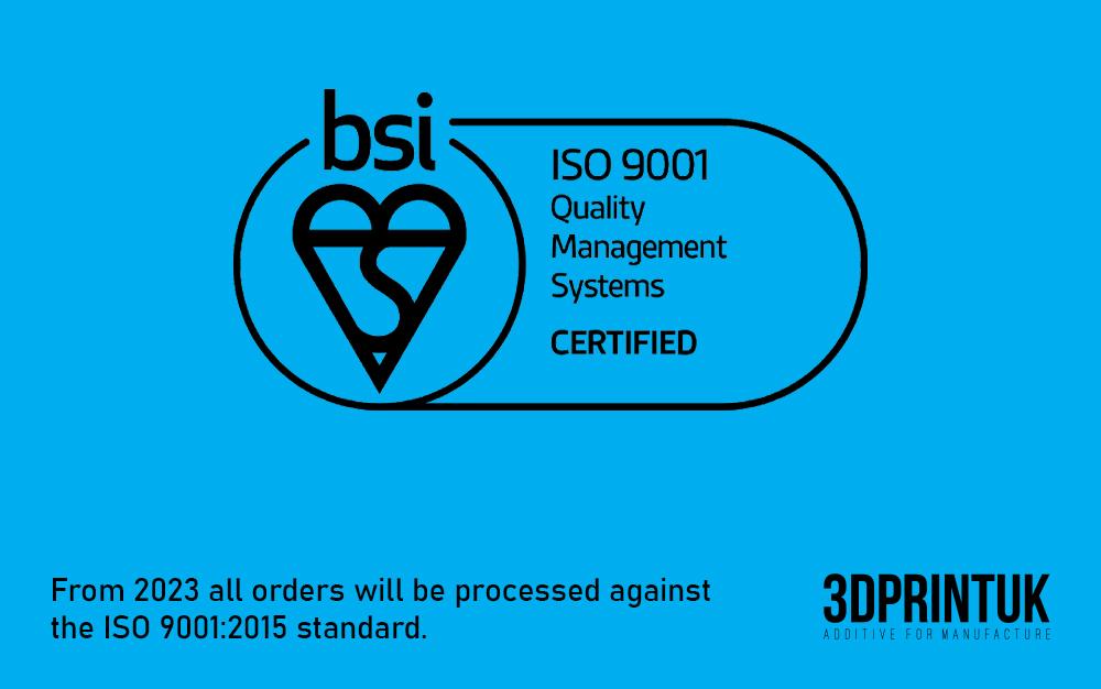3DPRINTUK is delighted to end the year on a high &amp; announce that it has passed Stage 2 of the ISO 9001:2015 standard audit with ZERO findings. Accreditation of the ISO 9001:2015 standard is being awarded by the British Standards Institution (BSI).
#3dprinting #batchproduction