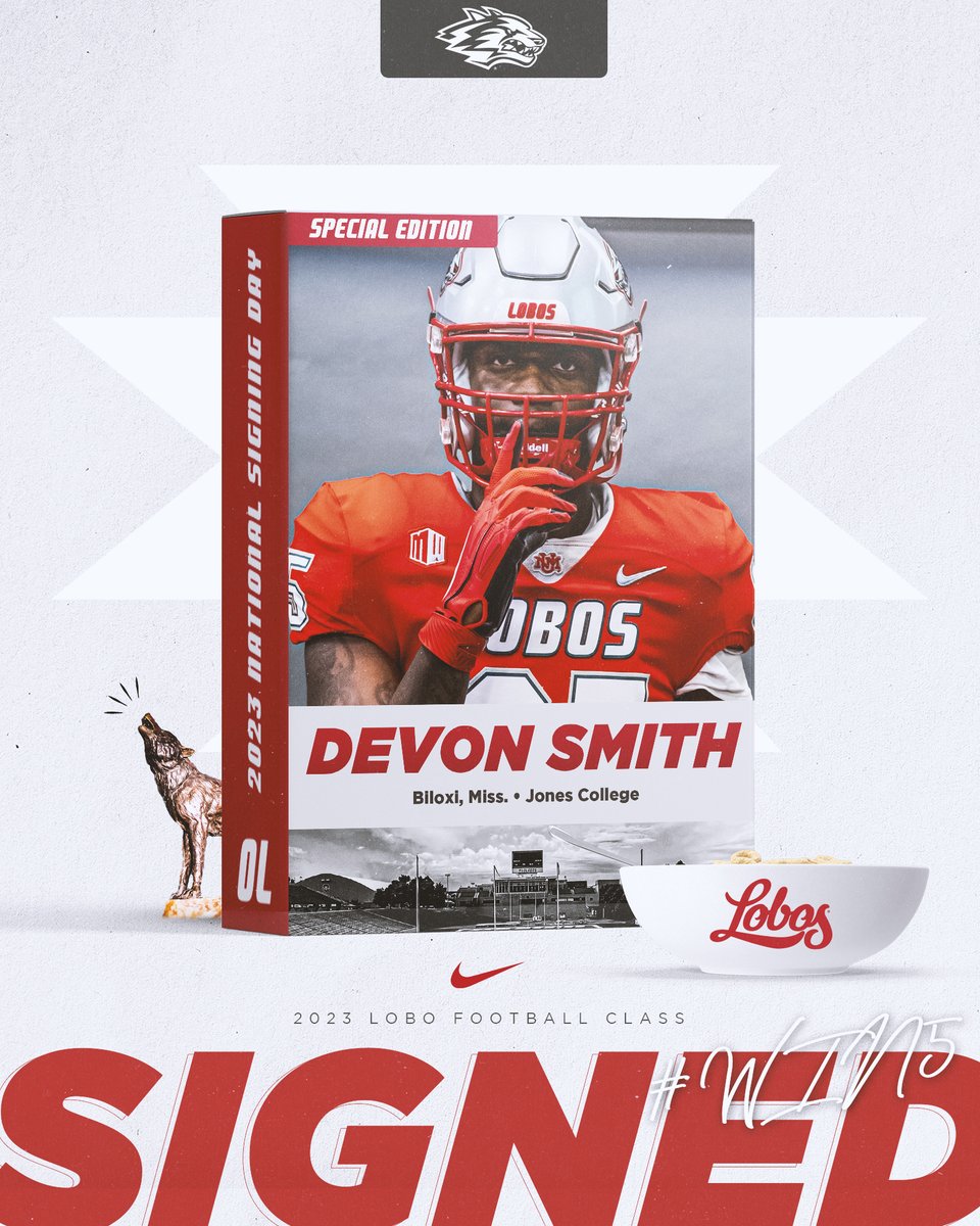 HERE
WE
GO!!!!

Thrilled to have Devon Smith (<a href="/dmack146/">D</a>) of Jones College join the Lobo Family!!!!!

OL | 6-6 | 290

#GoLobos | #NSD23 | #WIN5