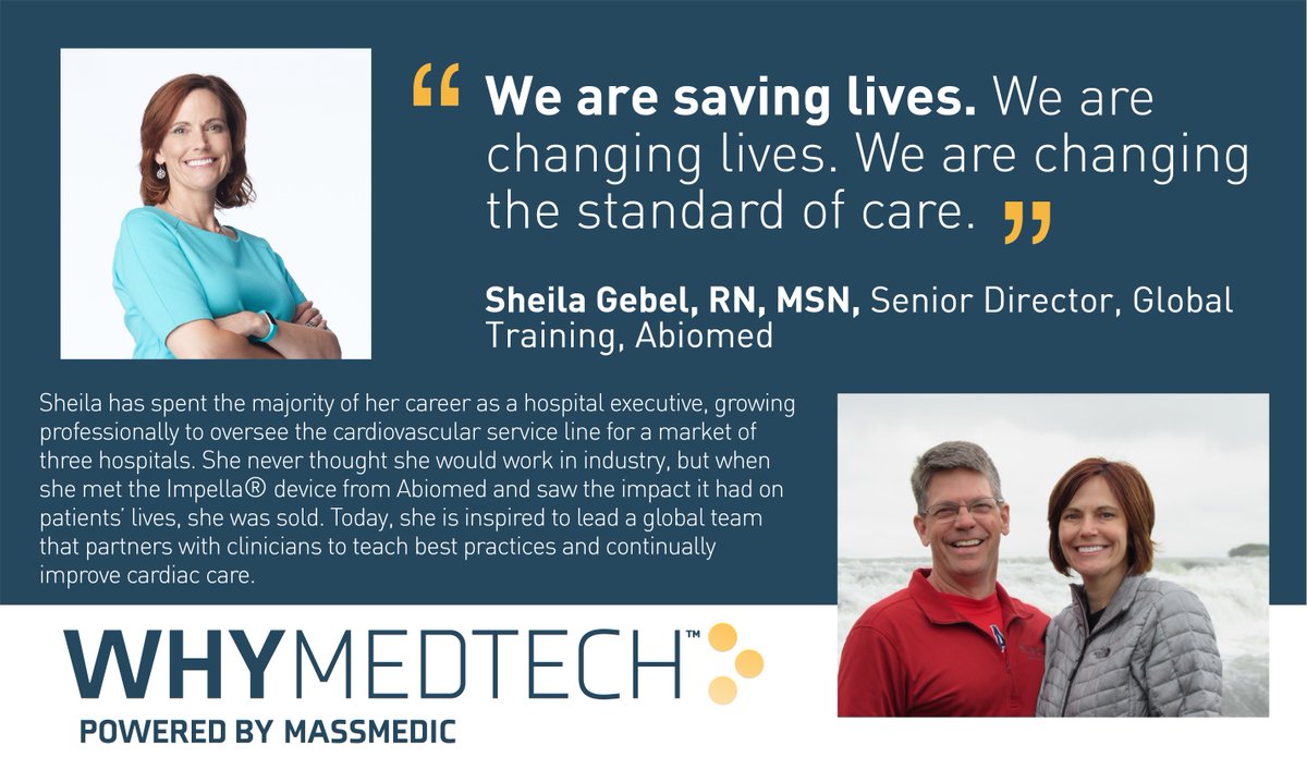 WhyMedtech's tweet photo. Sheila never thought she would work in industry, but when she met the Impella® device from Abiomed and saw the impact it had on patients’ lives, she was sold. This is her #WhyMedtech story.

https://t.co/hUShBjACuz

#medtechindustry #healthtech #whymedtechstory #abiomed @Abiomed https://t.co/Lcze865SOa