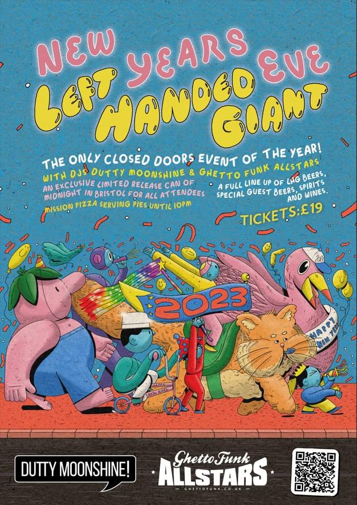 NYE you can catch me in Bristol at Left Handed Giant brewery on the decks with <a href="/shindigfestival/">Shindig Festival</a> head honcho <a href="/willstreetwise/">Streetwise</a> and one of my absolute favourite DJs <a href="/lukestereodj/">LukeStereo</a>.

We're gonna be rocking funk, hip hop and disco