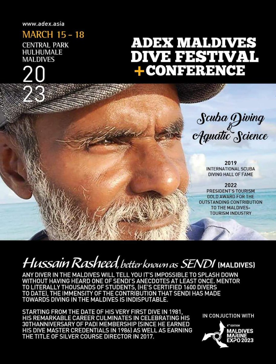 Inviting all fans of Sandy to visit ADEX Maldives and listen to me talk about very important things.
#bebestbepadi #bepadibesendi

<a href="/PADI/">PADI</a> <a href="/AnnnaEtc/">Annna Hameed</a> <a href="/MMRI_Maldives/">Maldives Marine Research Institute</a> <a href="/visitmaldives/">Visit Maldives</a>