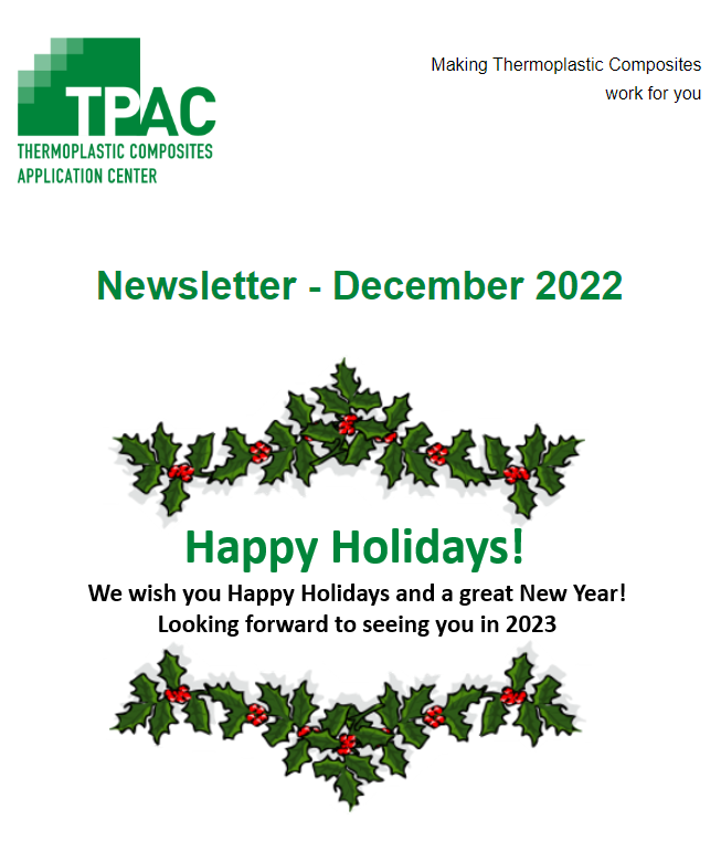 TPACNL's tweet photo. Latest newsletter from TPAC out now! 
In this #newsletter you can read about the last 
@RIGHTWEIGHT2
 webinar, #fibre #reinforced #extrusion and our laboratory expansion! You can find the complete newsletter here: https://t.co/WndjSJi9qX https://t.co/xQHzNDBHCR