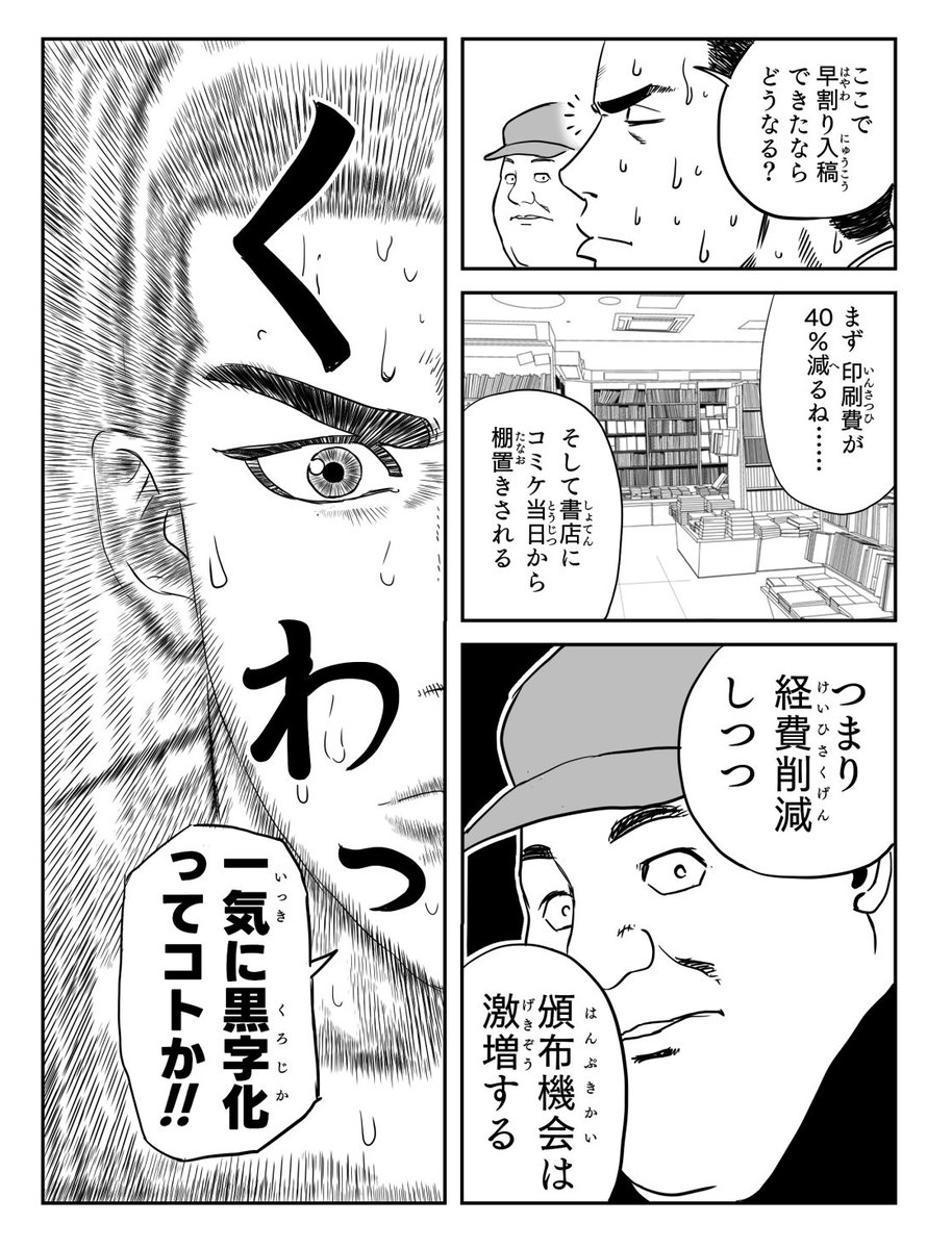 冬コミ新刊
『コミケマーケティング論』
早期入稿の価値は料金だけだと思ってませんか?
コミケの熱気に当てられて書店に行ったらそこに本がある、という状態を作るのにも必須です。
頒布価格1000円の回収は必ず一瞬で出来る感じの事実上無料な雰囲気の本です!!
#C101 #評論情報系同人誌告知 https://t.co/S5VQ5HTPA7
