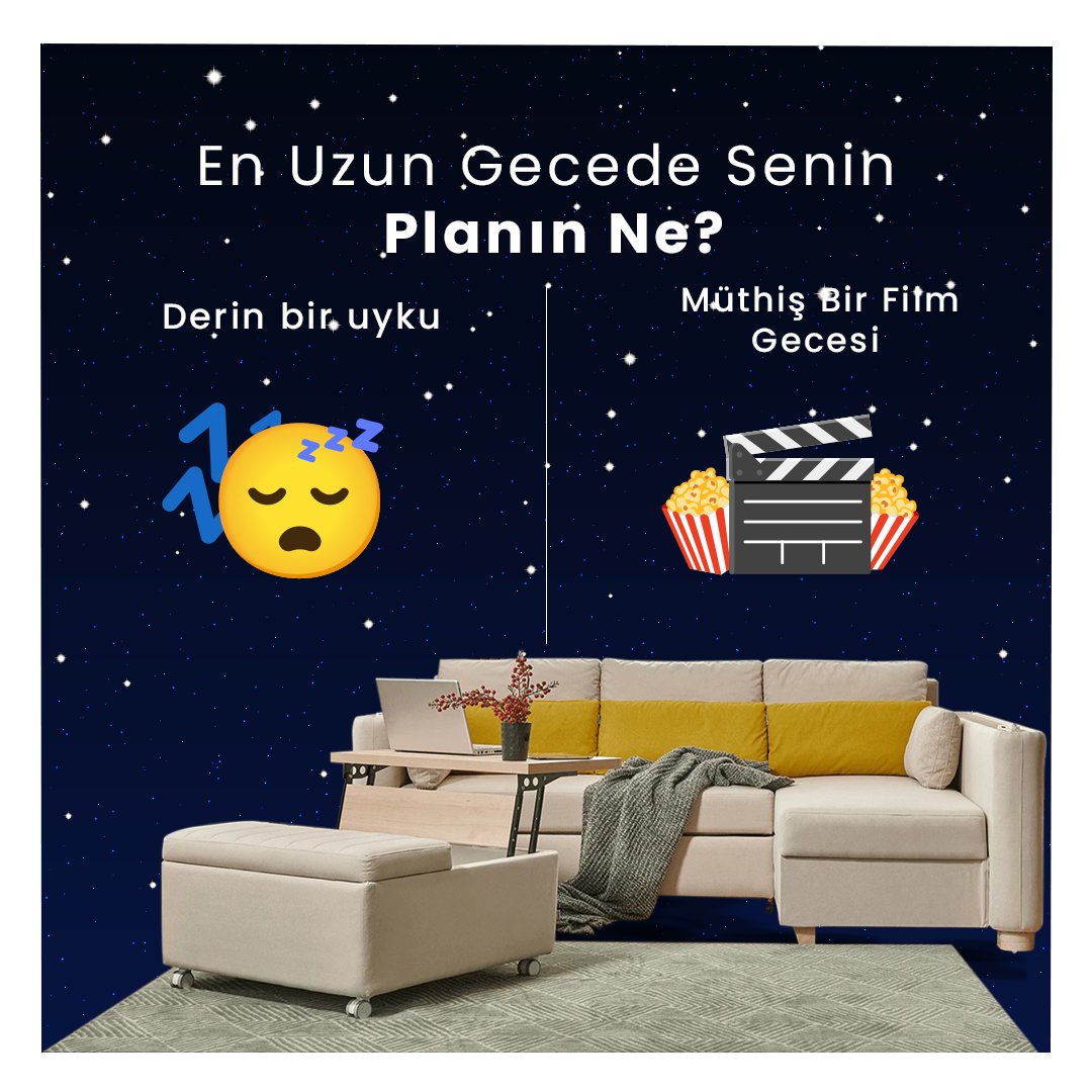 En uzun gece geldi çattı! 💙
Bu gece için planın hazır mı? Güzel bir uyku çekmeyi mi, yoksa filmlere doyacağın bir film gecesi yapmayı mı tercih edeceksin? 🤔Yorumlarda buluşalım! 🤗
#KelebekMobilya #KanatAçalımYeniliğe #21Aralık #EnUzunGece