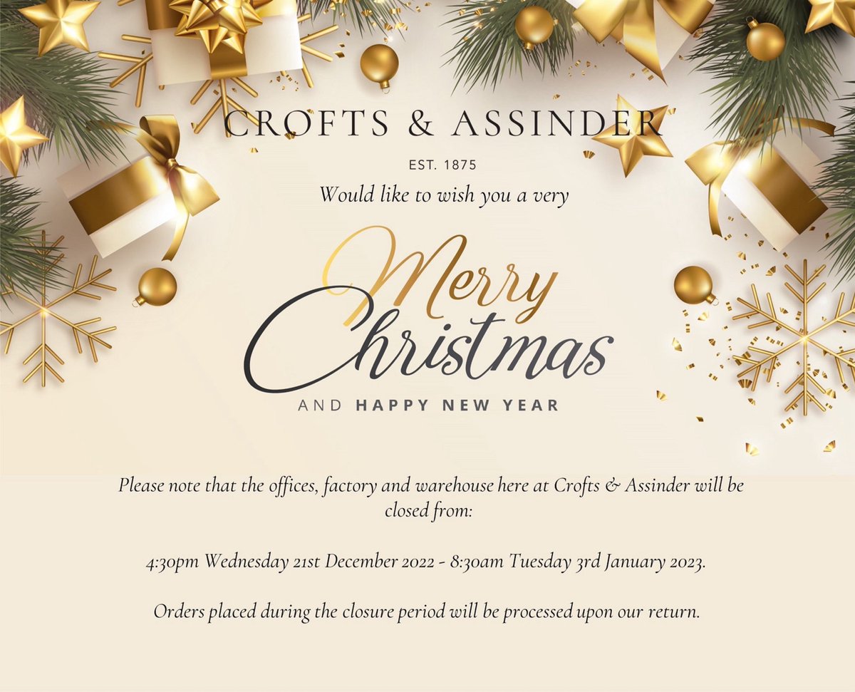 Merry Christmas from all of us here at Crofts & Assinder!