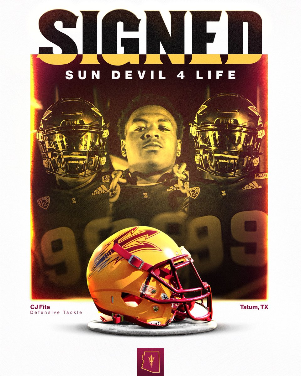 ASUFootball's tweet photo. Welcome to the valley 😈

@FiteCullen is the first guy in!

#SunDevil4Life | #O2V https://t.co/ea68Obrsrg