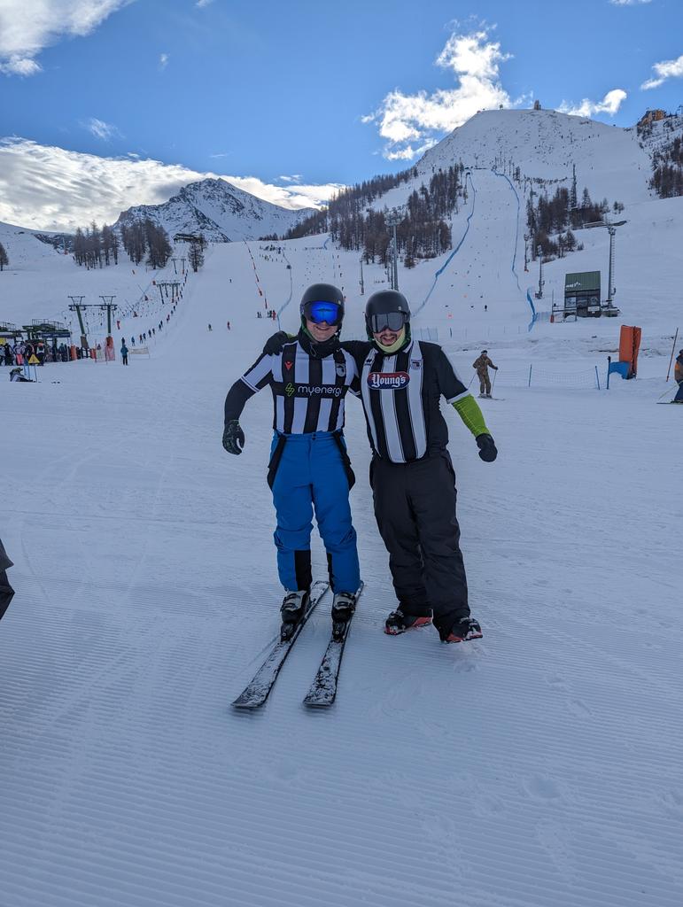 MrOClose's tweet photo. Me and @AndyWhitman representing the mighty #GTFC in Sestriere! UTM! https://t.co/osxn4SVKa9