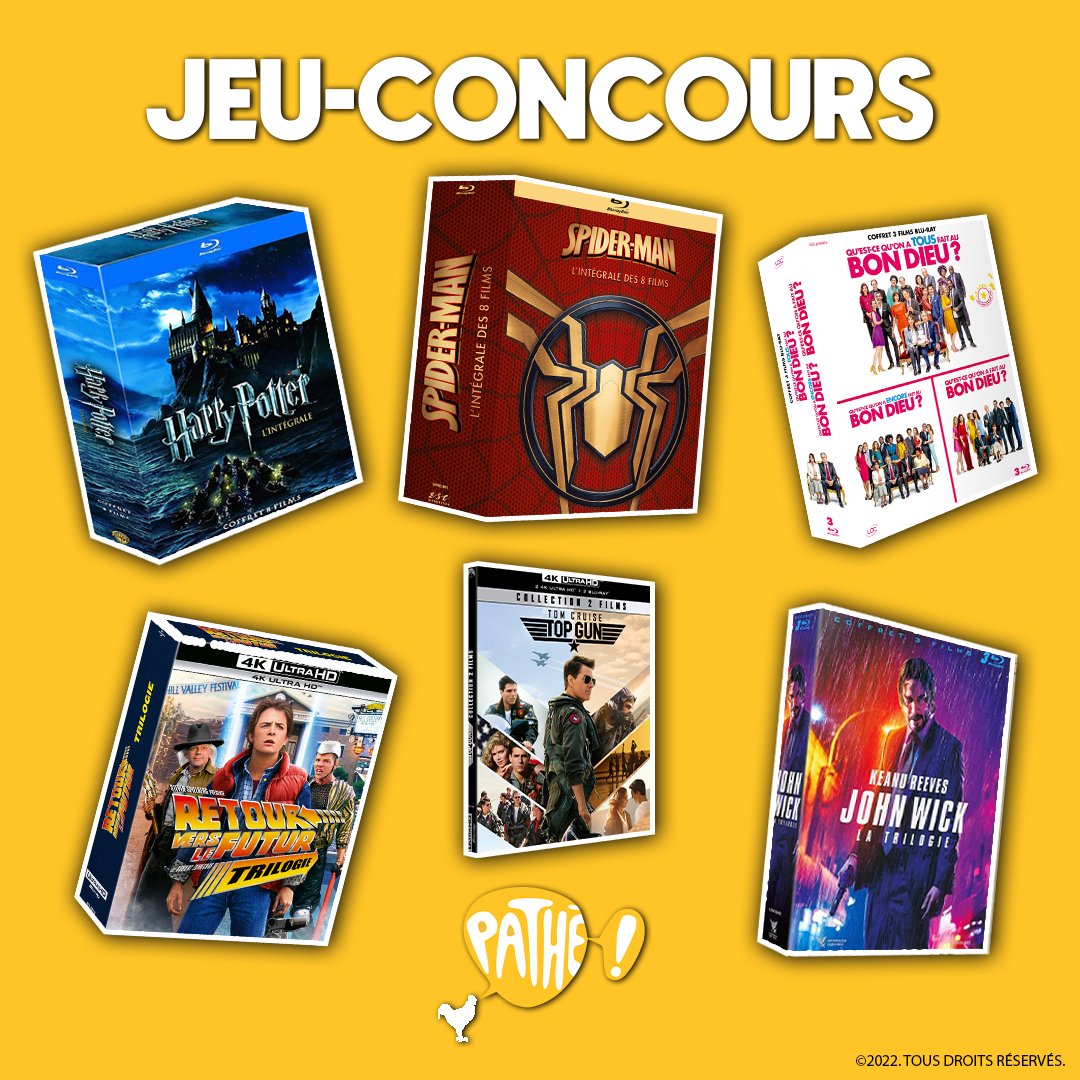 #JeuConcours Les éditeurs se mobilisent ensemble pour la 3e année consécutive et ont le plaisir de vous offrir ces coffrets Blu-ray et 4K Ultra HD ! Pour participer :
👉 Suis notre compte <a href="/pathefrance/">Pathefrance Takeover POC</a>
👉 RT ce tweet
Tirage au sort le 29/12
