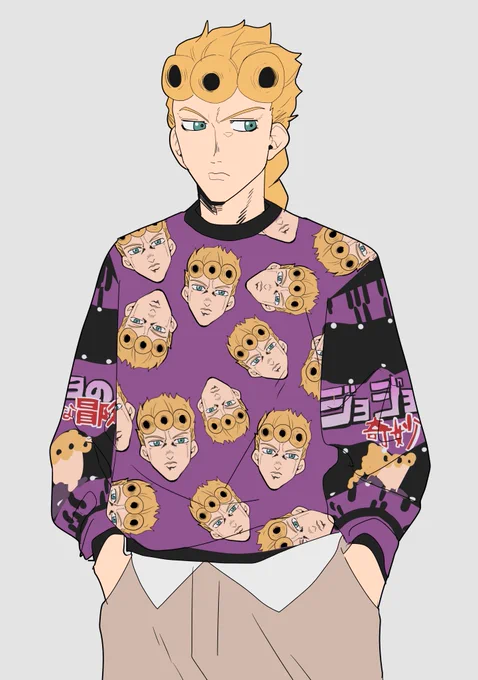 ジョルノ・ジョバァーナのダサセーターを着てるジョルノ#jojo #jjba #jjbafanart 