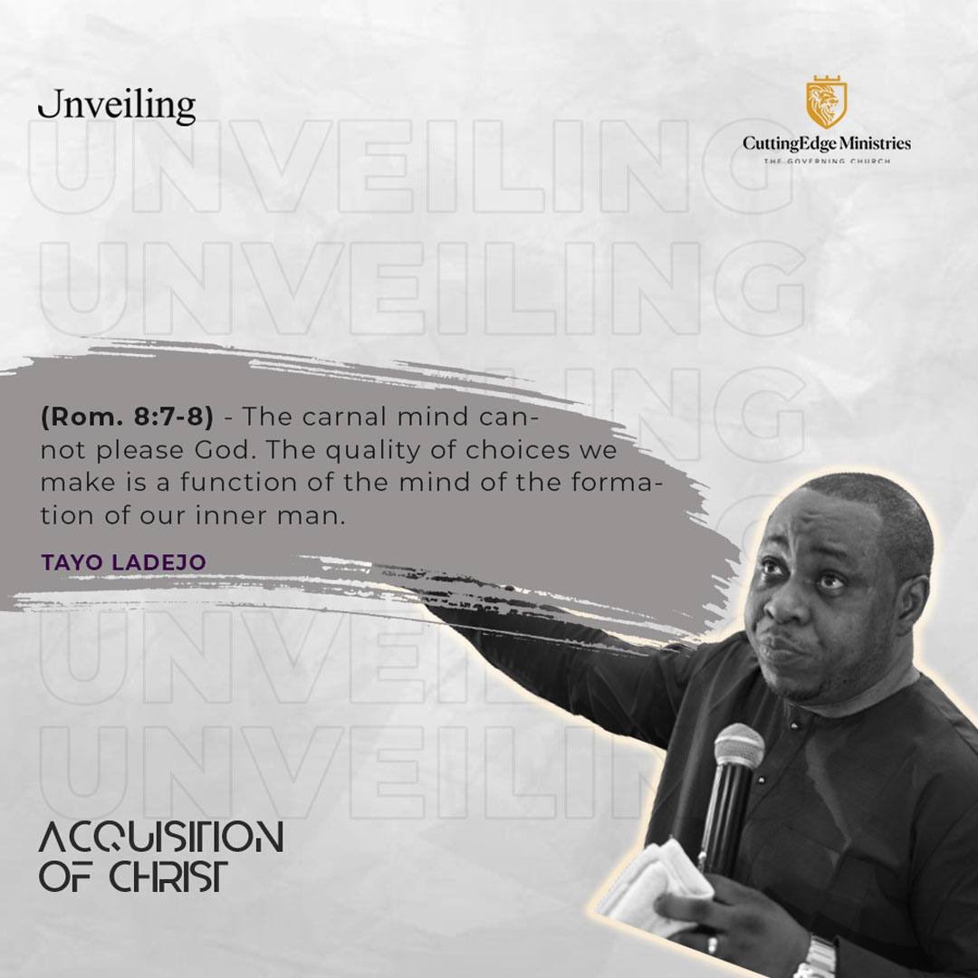 CuttingEdge_NG's tweet photo. Excerpts from last Sunday's Unveiling Service "Acquisition of Christ".
The mind of Christ is needed for sound judgement.
The quality of decisions we make is the summation of our inner man which is built and transformed when Christ is formed in us.
#UnveilingExcerpts https://t.co/kdrBQujjK5