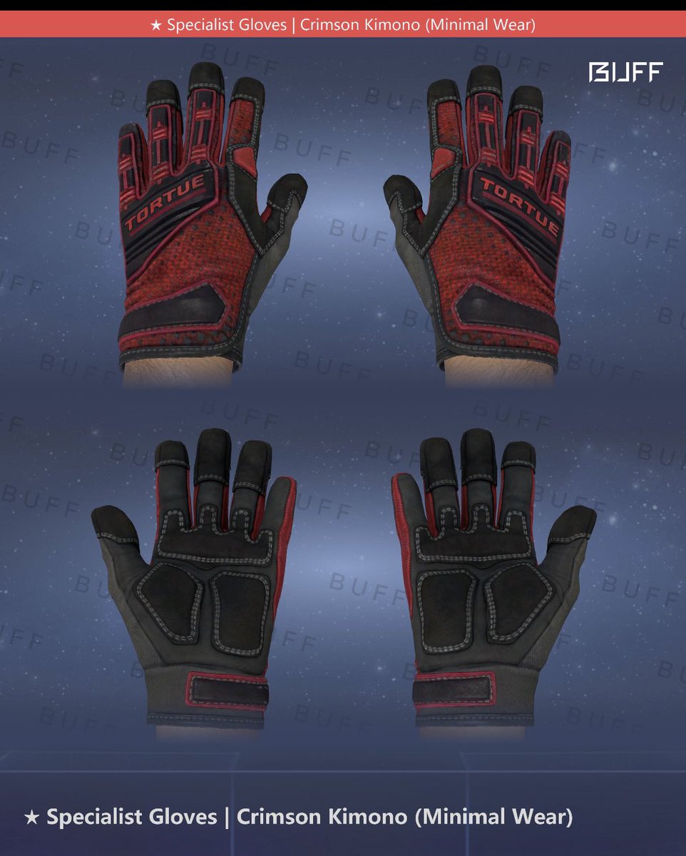 Hola!
Estoy buscando unos 🧤guantes de especialista crimson kimono FT/MW con top red tier 1 / 2 o 3.
🔁 RT’s para difusión se agradecen ❤️