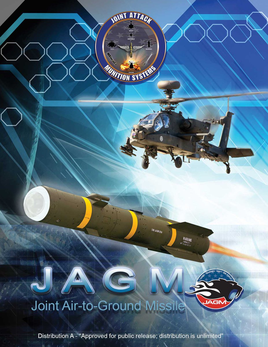 #WeaponSystemWednesday: JAGM provides the warfighter the ability to destroy high-value stationary, moving and relocatable land and naval targets from standoff range day or night, in adverse weather, and in battlefield-obscured conditions. 
asc.army.mil/web/portfolio-….
@peomissile