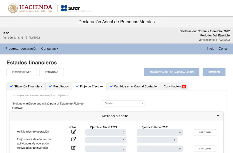 El SAT realizó cambios en la declaración anual 2022 para Personas Morales. Incorporación de estados financieros adicionales, Comparación con el ejercicio fiscal 2021 y datos adicionales de la PTU.  buff.ly/3VkOCOS