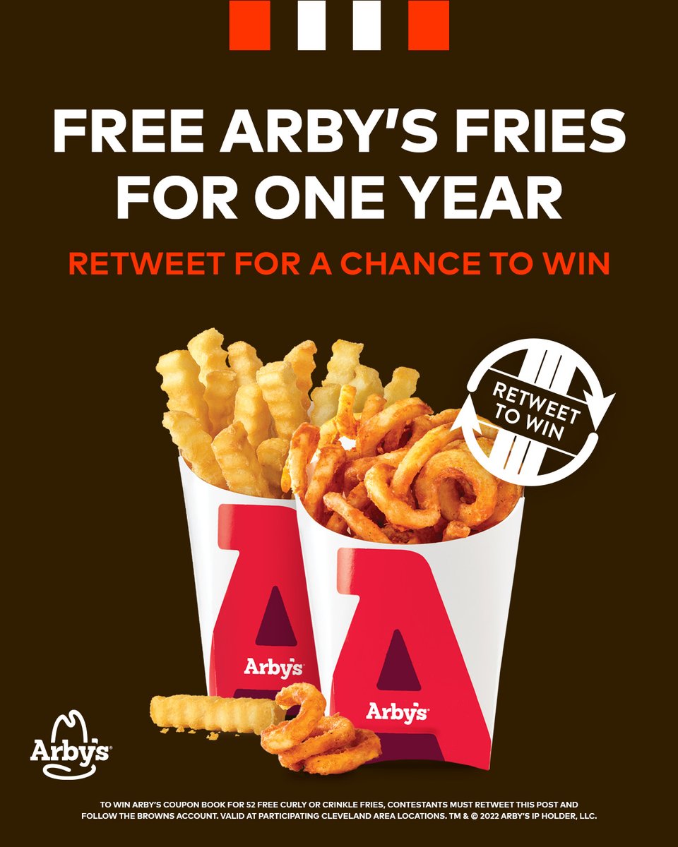 RT this post for a chance at @Arbys fries for a year!! 🍟 📄 » brow.nz/arbys