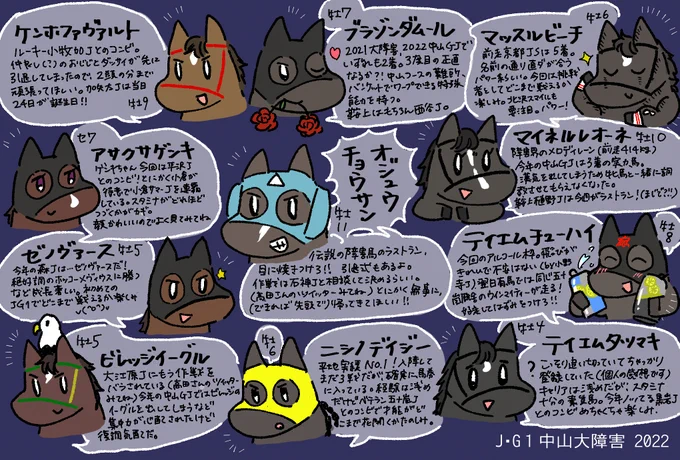 中山大障害の出走馬メモです(間違ってたらこっそり教えて…)
全人馬無事に! 