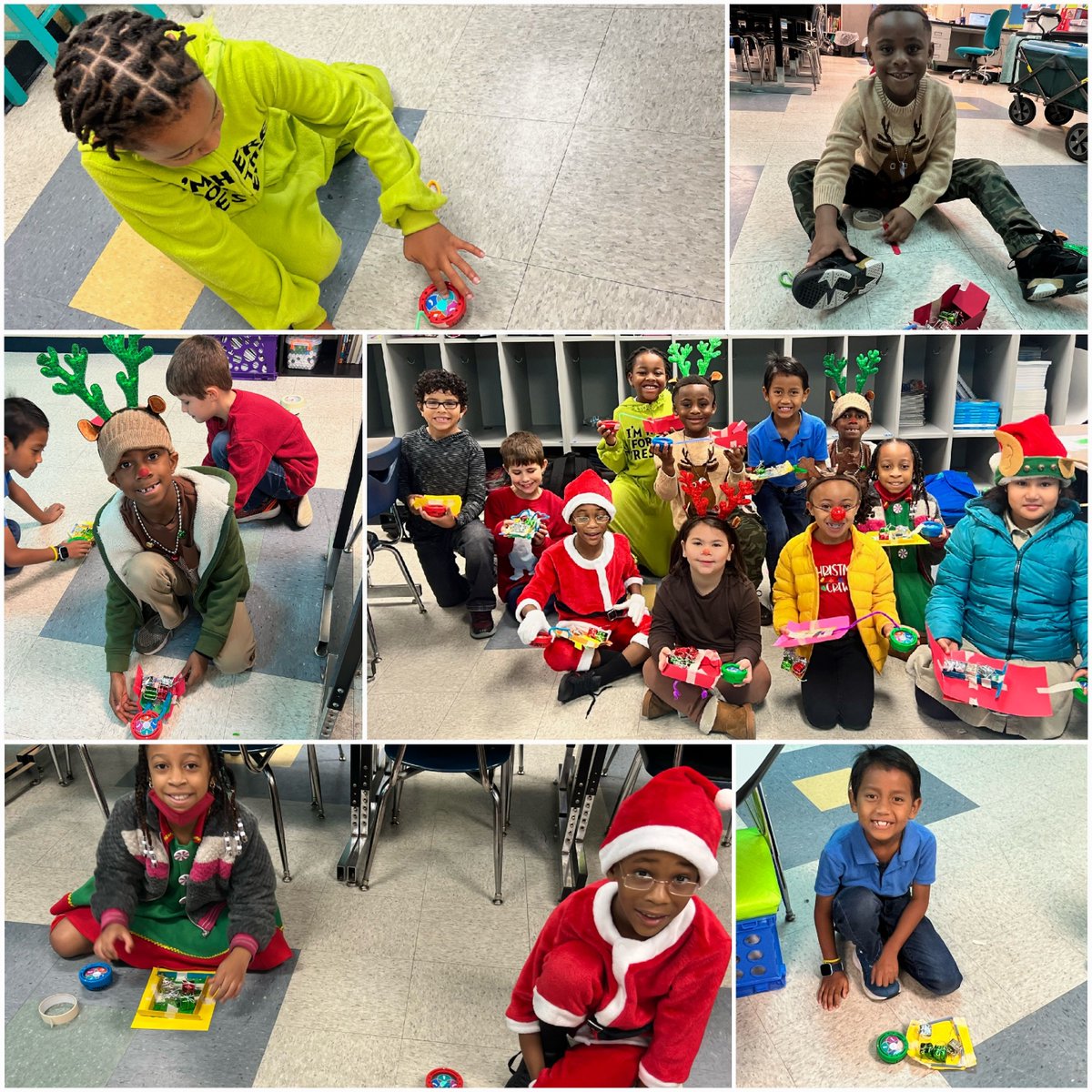 MPSAL's tweet photo. The K-2 Robotics Team of @academy_ib was challenged to build sleighs that could carry gifts and be pulled by their Vex123 robotics. Thankfully, these students mastered the challenge and all gifts were delivered successfully. #MPSRising #happyholidays https://t.co/8zuhOdaOti
