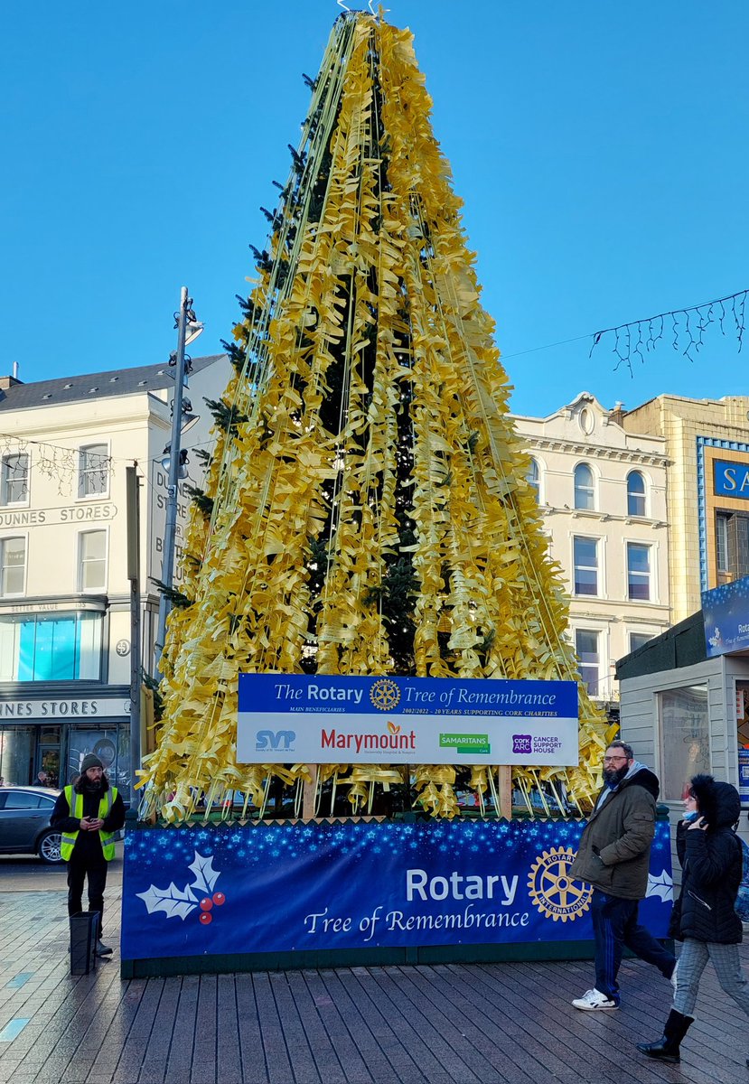 man61_old's tweet photo. @Mick_Finnegan Awful time of the year to remember loss. You are not alone. Every ribbon on this #TreeofRemembrance in Cork represents loss. It's OK to feel sad at this time of the year. https://t.co/r0qIL3Exlh