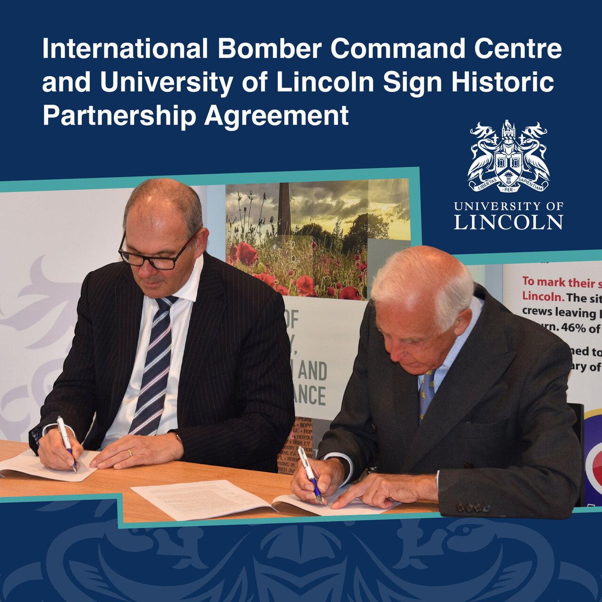 The Lincolnshire Bomber Command Memorial, which owns and runs the International Bomber Command Centre <a href="/IntBCC/">International Bomber Command Centre</a> and the <a href="/unilincoln/">University of Lincoln, UK</a>, have entered a twenty-year partnership agreement.

Read more at news.lincoln.ac.uk/2022/12/14/int…

#UoL #Partnerships #Lincolnshire #UniOfLincoln #LincolnUK
