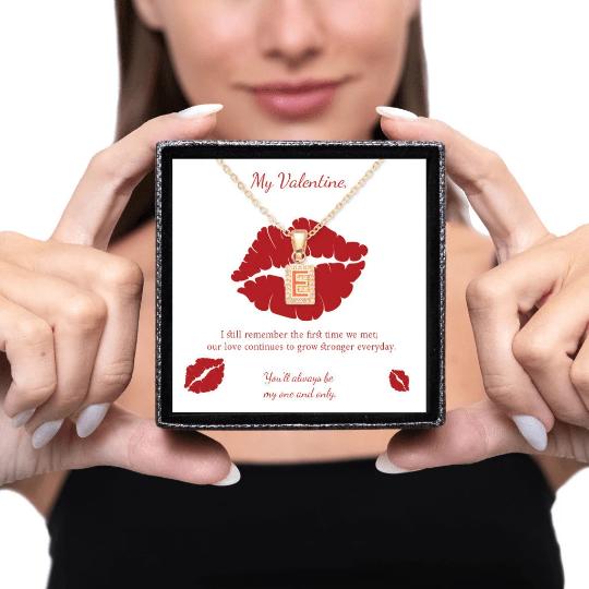 basknova's tweet image. Valentine's day Gift for your love - An awesome initial letter 18K Gold necklace with a lovely message card #InitialLetter #LetterNecklace #ValentineGift