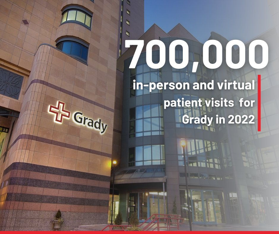 When we say, “Atlanta can’t live without Grady,” it’s no exaggeration. Our newly released 2022 Impact Report shows that @GradyHealth had more than 700,000 in-person and virtual patient visits this year. See the report for more great information. give.gradyhealthfoundation.org/site/Donation2…
