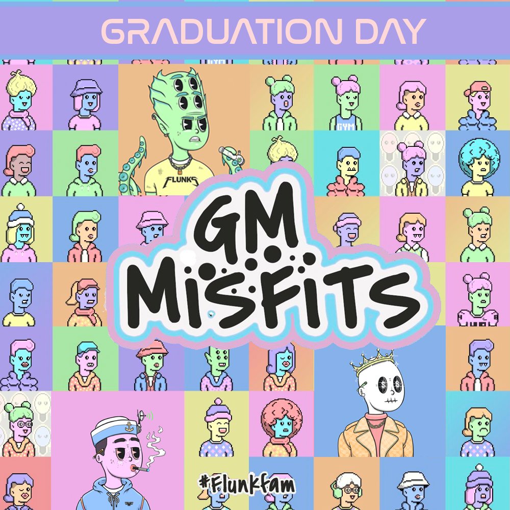 flunks_nft's tweet image. GM / GN Everyone 🌞🌜🌛

🎓It&apos;s Flunking Graduation Day, for our first class today!! Whose excited 🧑‍🎓

Join us in our discord later today for our special graduation AMA for plenty of new art and celebration! 🤯

#LetsFlunkingGo #FlunksOnFlow #Graduatedflunk