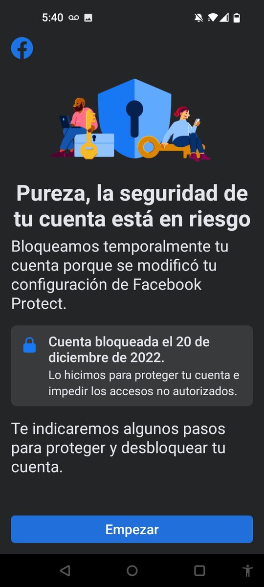 Pureza Marin (@purezamarin) on Twitter photo Alguien más en esta situación que hayas podido solucionar el problema? #Facebookprotect bloqueó mi cuenta de la nada, ya seguí las instrucciones y nada, en mi compu me aparece que me HA REDIRIGIDO muchas veces y en navegador del cel que la cuenta no existe 😭 Alguien más en esta situación que hayas podido solucionar el problema? #Facebookprotect bloqueó mi cuenta de la nada, ya seguí las instrucciones y nada, en mi compu me aparece que me HA REDIRIGIDO muchas veces y en navegador del cel que la cuenta no existe 😭