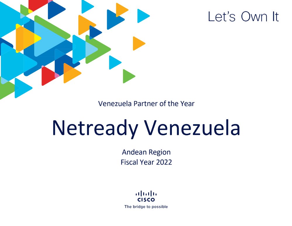 En NetReady estamos orgullosos de ser reconocidos como el Venezuela Partner of the Year por Cisco. ✅

Agradecidos de trabajar con ustedes y seguir sumando éxitos ¡Gracias!

#NetReadyLATAM #Venezuela #Panama #RepublicaDominicana #CostaRica #Colombia #Miami #Cisco