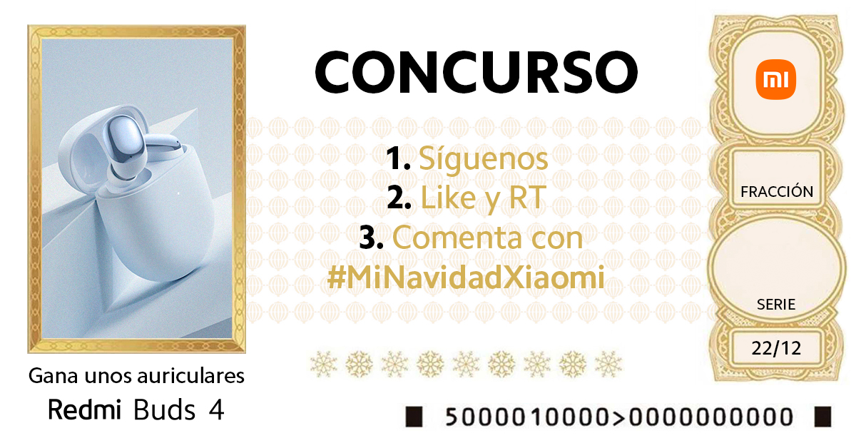 ¡Redmiii buuds cuuuuaaaaatro! 🤯

Imagínatelo con la voz de los niños de la lotería y ten la oportunidad de ganarte estos auriculares. 

1⃣ Síguenos 
2⃣ Like y RT 
3⃣ Comenta con #MiNavidadXiaomi 

+ comentarios + oportunidades de ganar.

Espero que tengas suerte🍀
