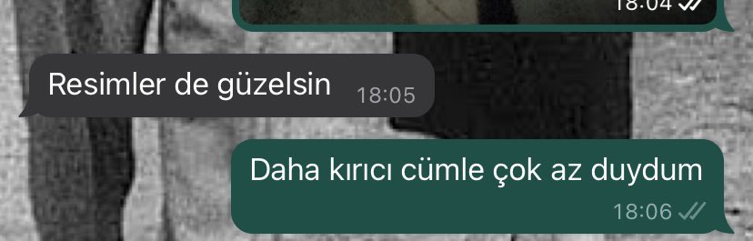 Sana da yazan çoktur dendikten sonra bana gelen max mesaj
