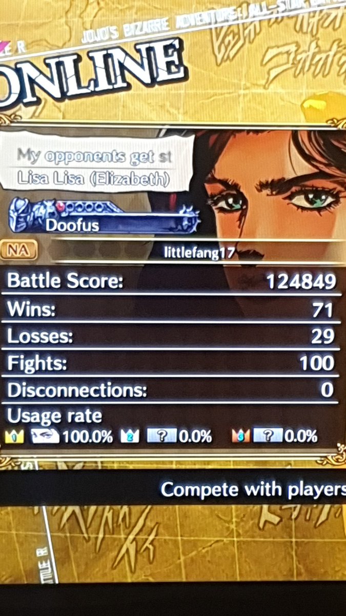 luvYUKI2's tweet photo. #JASBR #ASBR_LSLS #ASBR_LIS
Reached 100 matches with Lisa only. Not bad so far. Also I love the rank names in this game. Doofus lmao that's cute. The previous rank was Tacos. https://t.co/BnAx7DvehR