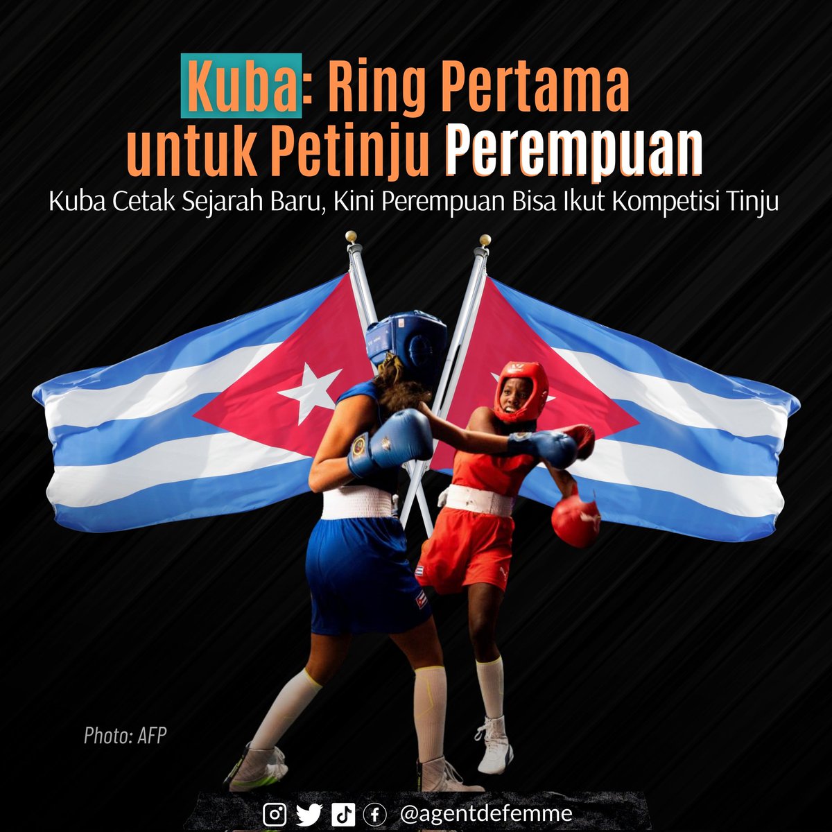 agentdefemme's tweet photo. Kuba mmg berhasil mencetak petinju-petinju kelas dunia, tapi anggapan "tinju terlalu maskulin" membuat Kuba tdk memiliki jawara di sektor Tinju Putri.

Butuh waktu utk Federasi Tinju Kuba (akhirnya) mendobrak stigma tsb dengan menciptakan kompetisi resmi untuk petinju perempuan. https://t.co/6hLZiGUh2n